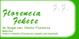 florencia fekete business card